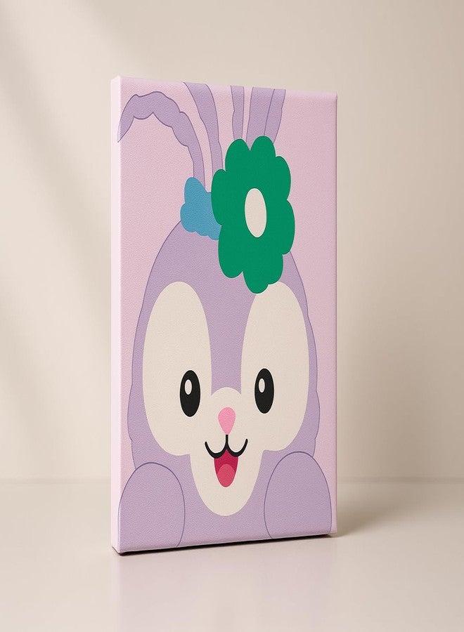 CHEFERYN Purple Bunny DIY Pom-Pom Art Canvas Kit for Kids - 8x8 Inch Cute Bunny Craft Set - Easy Creative Activity for Girls & Boys - Wall Décor for Bedroom or Playroom - Image 1